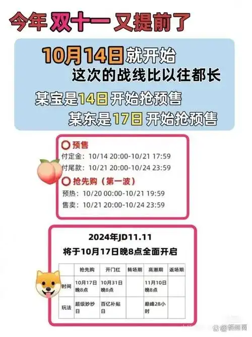 天猫京东双十一活动时间表2024_京东双十一活动时间表_双十一红包口令2024