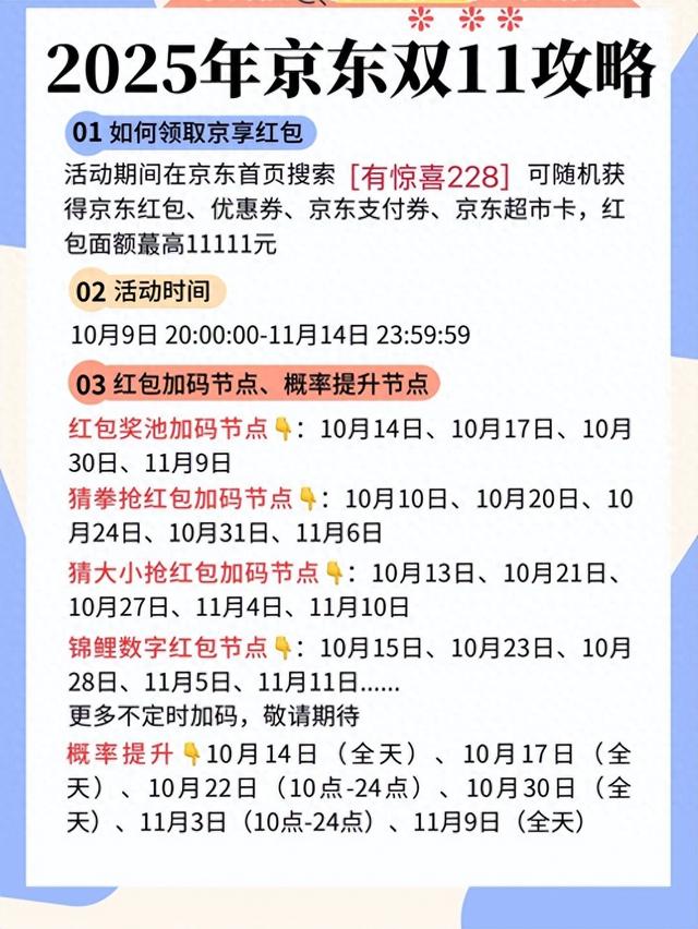 2025双十一时间安排_淘宝年货节2025什么时候开始_京东双11活动规则