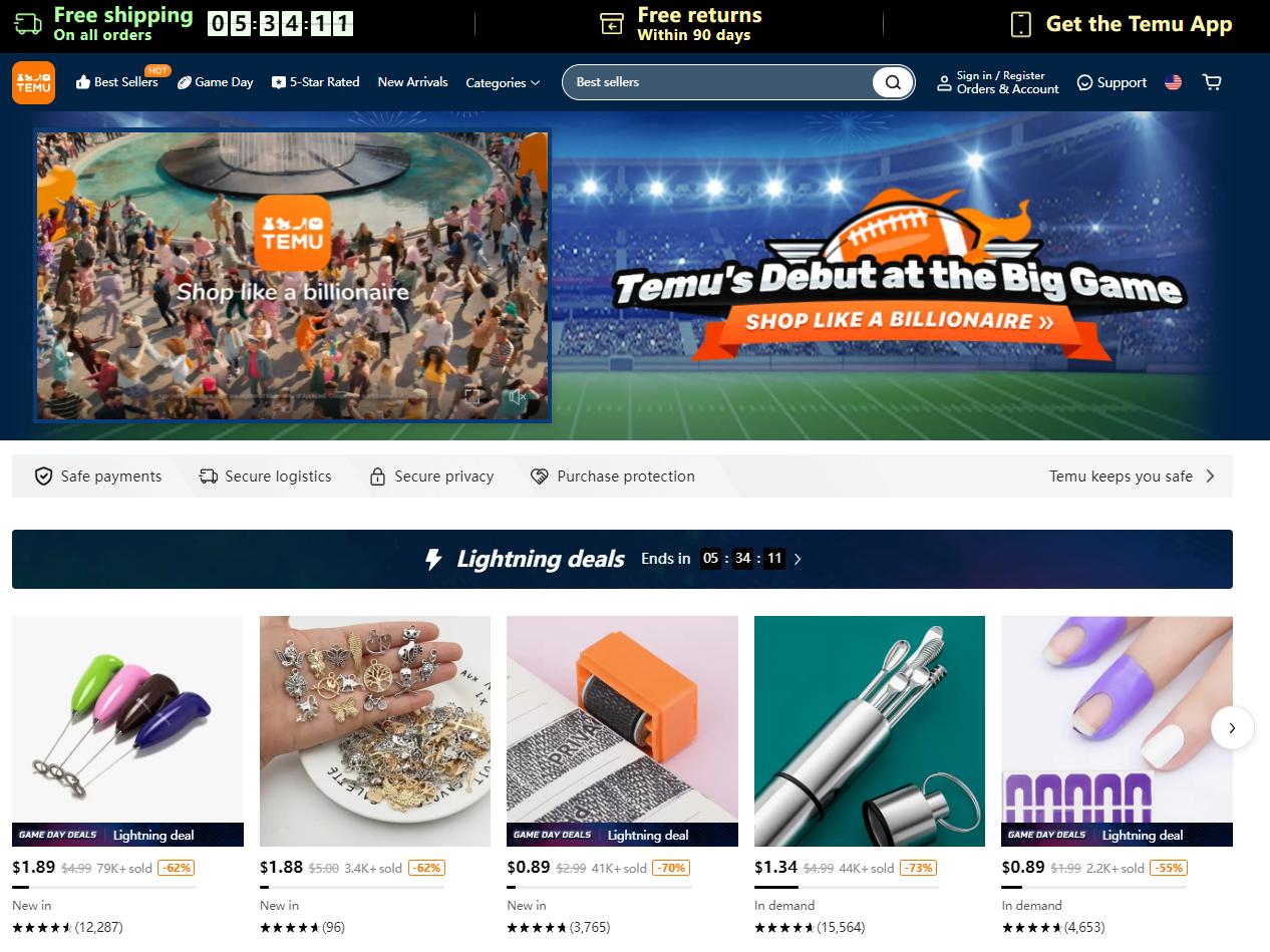 TEMU_Temu跨境电商平台 美国市场 超级碗广告