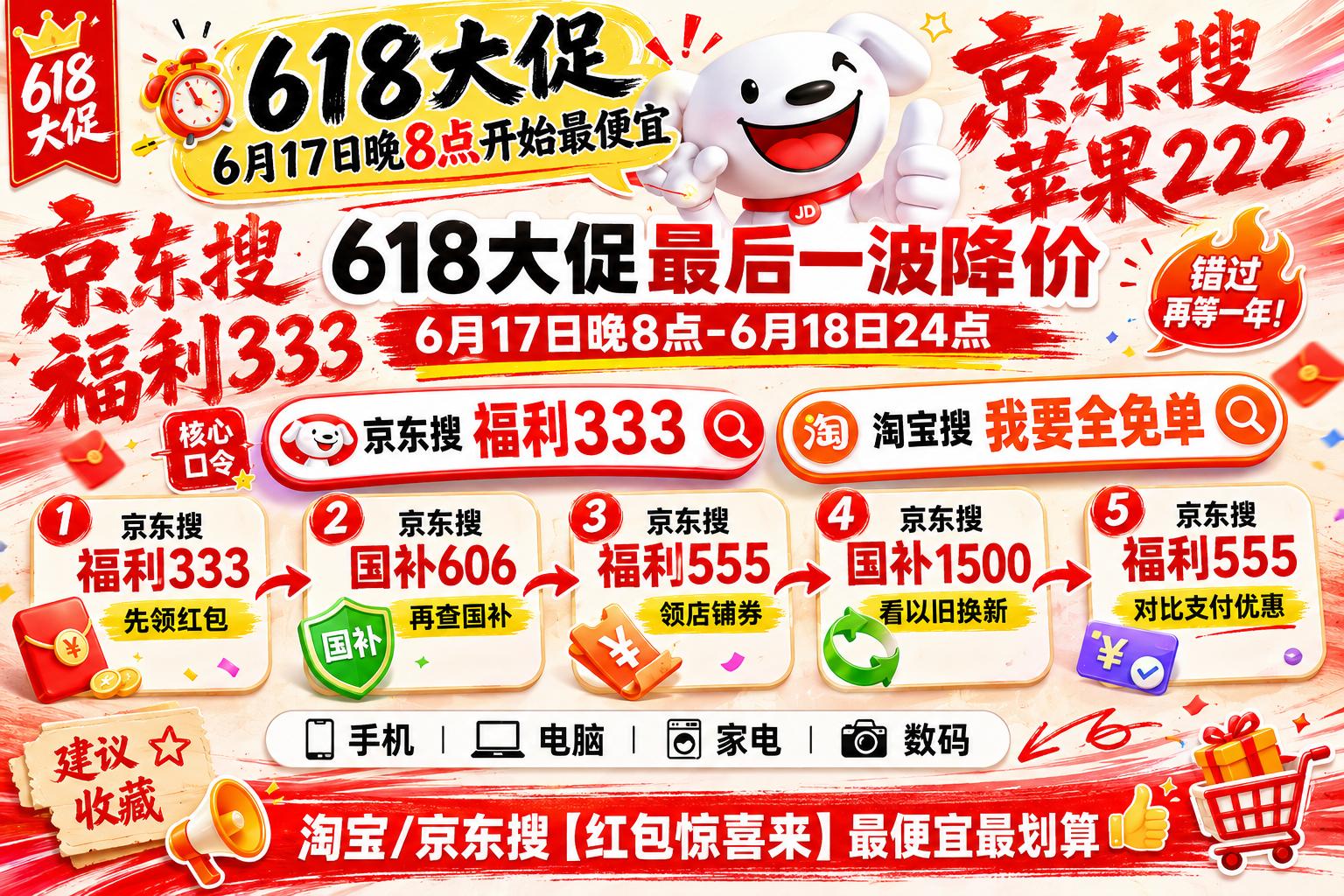 2026京东618大额红包口令 福利333 无门槛全品类通用优惠券_京东618