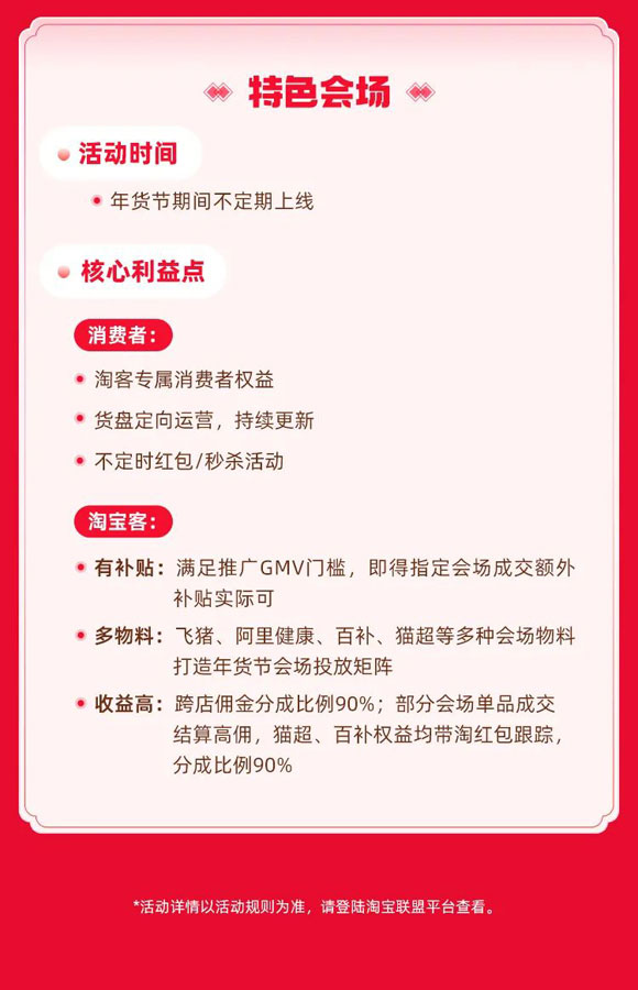 2025年淘宝年货节活动时间、超级红包、购物车优惠发现、幸运免单、年货节限时PK活动