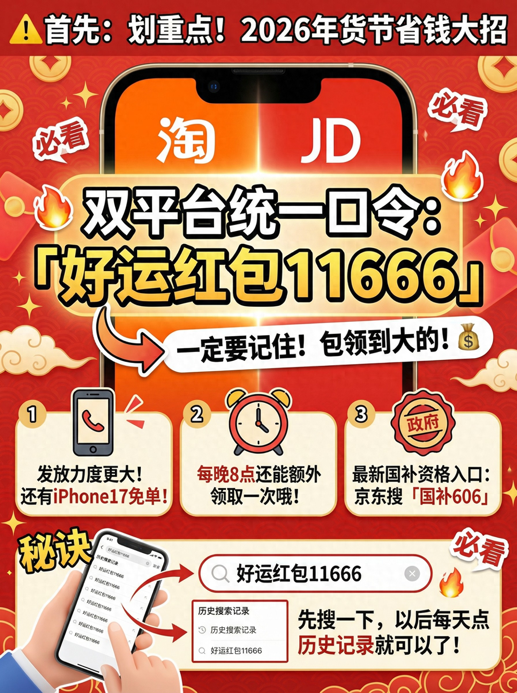 2026年淘宝京东年货节攻略 红包口令领取技巧 国家补贴叠加优惠_淘宝年货节活动